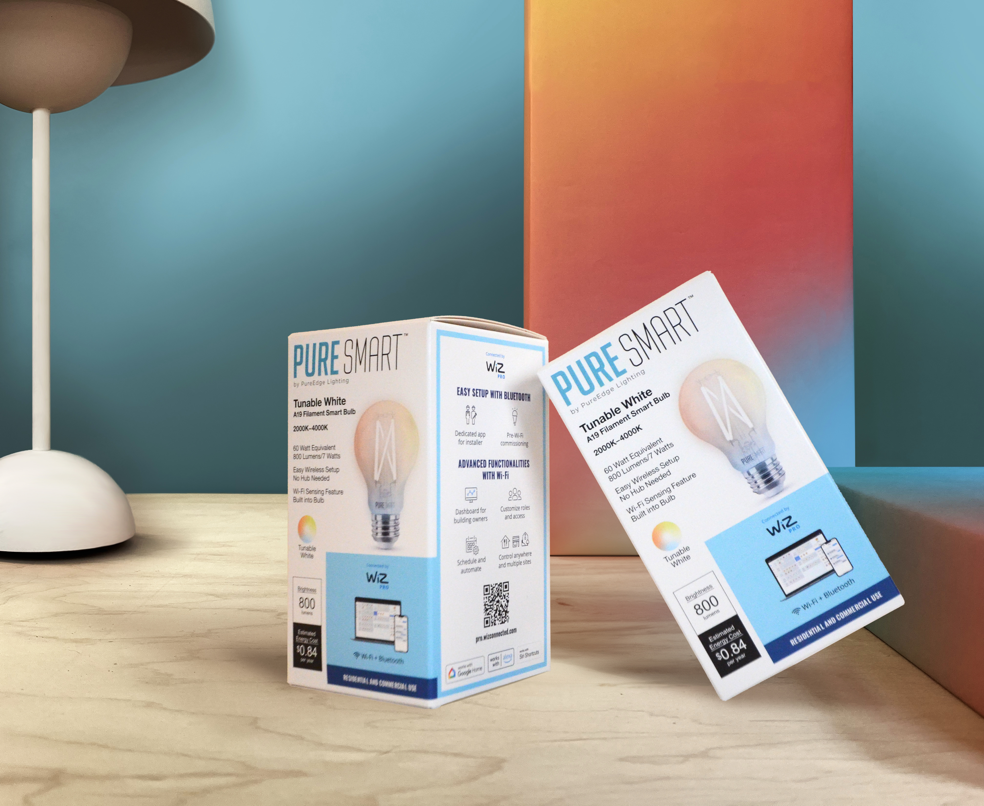 Two Pure Smart™ Tunable White A19 Filament Bulbs